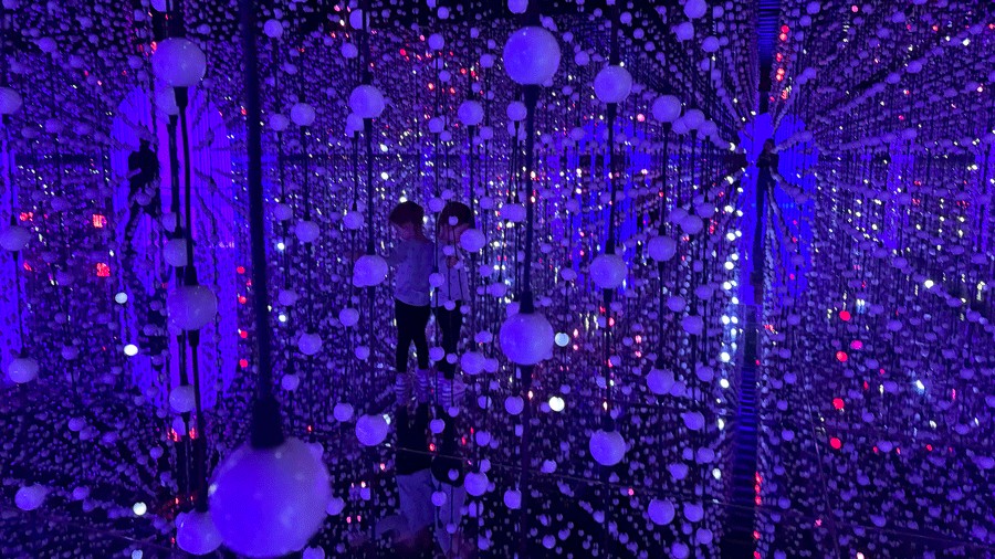 Infinity Room with mirrored walls and endless, color-changing lights