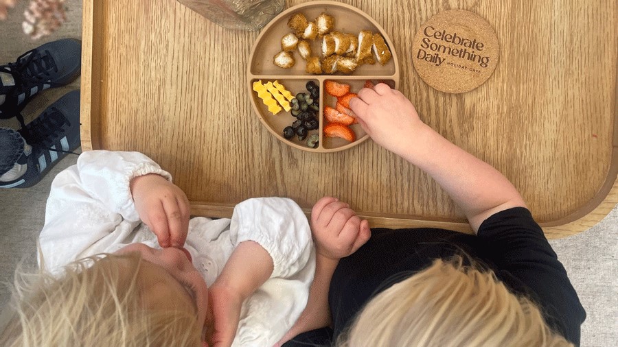 kids plate at Holiday Cafe, a kid-friendly coffee shop with a play area and kids menu
