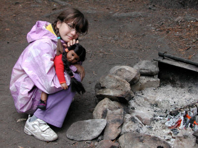 girl at campground