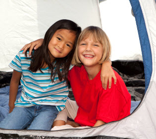 girls camping