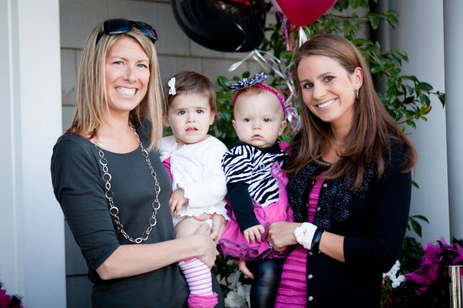 Heidi, Caroline, Natalie, and Michelle at Natalie's birthday party