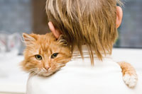 child and cat