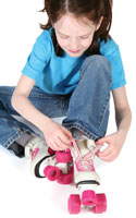 Girl with roller skates