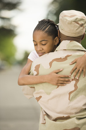 Military father and his daughter