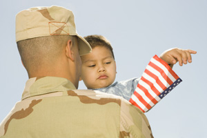 Military father and his son