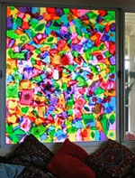 Tissue paper holiday stained glass by Filth Wizardry