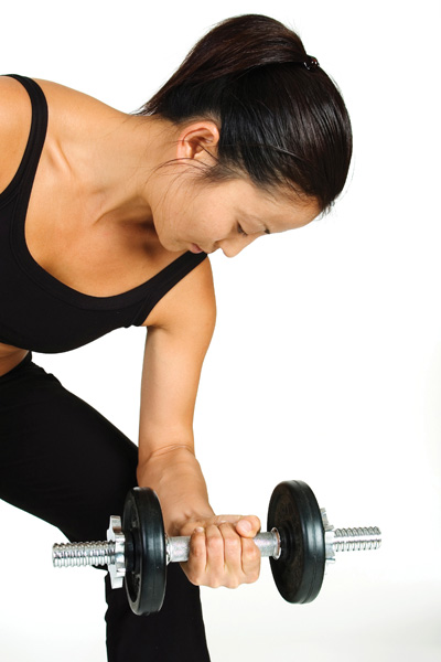 Woman lifting weights