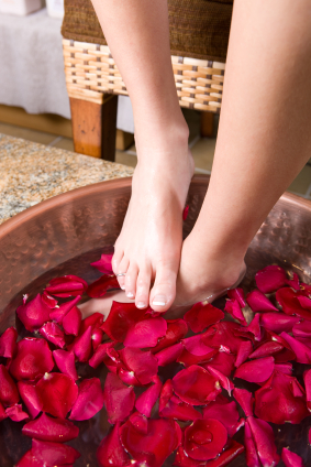 rose petal foot soak