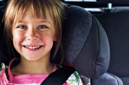 happy girl in the car