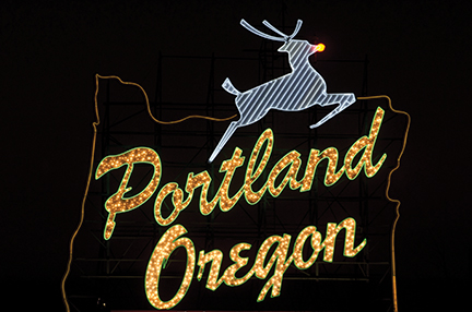 portland reindeer sign oregon travel