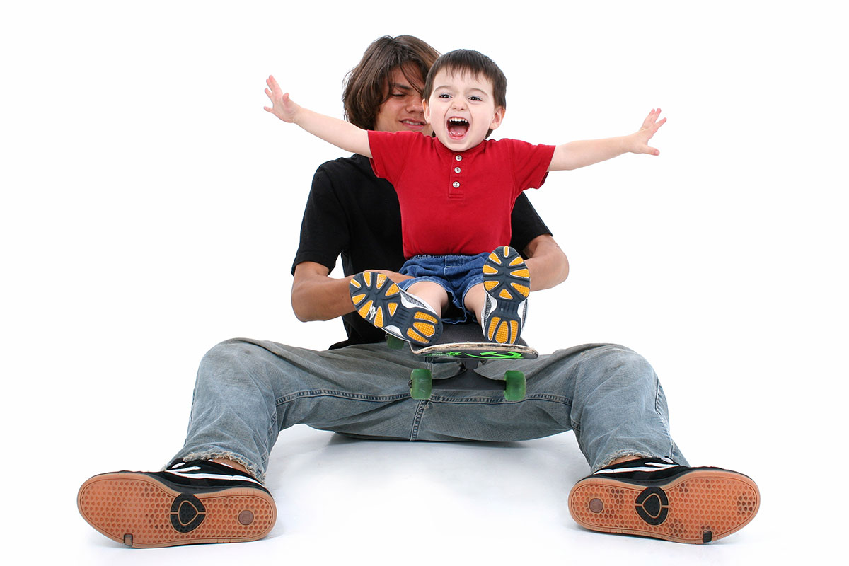 male babysitter smiling