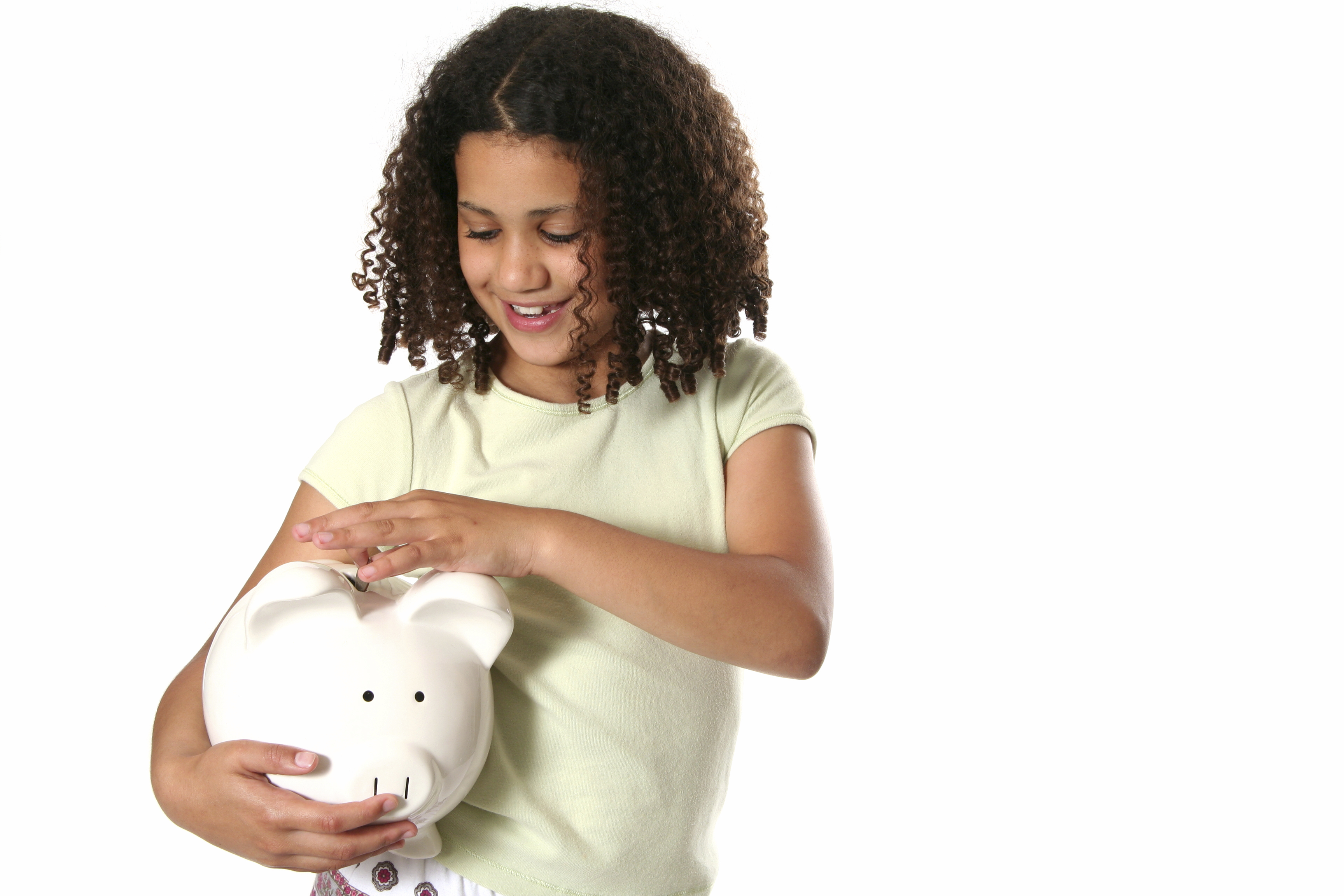 girl with piggy bank