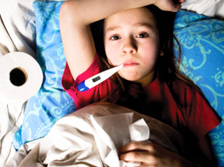 girl with flu