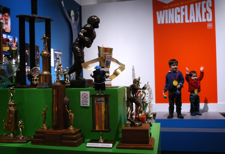 A cereal box-style photo op in the “Who’s Got Game?” exhibit at the Wing Luke Museum of the Asian Pacific American Experience. Photo: JiaYing Grygiel