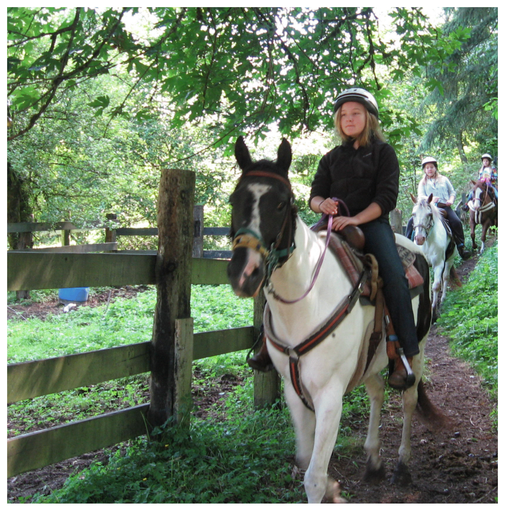 horse camp rides with helmets