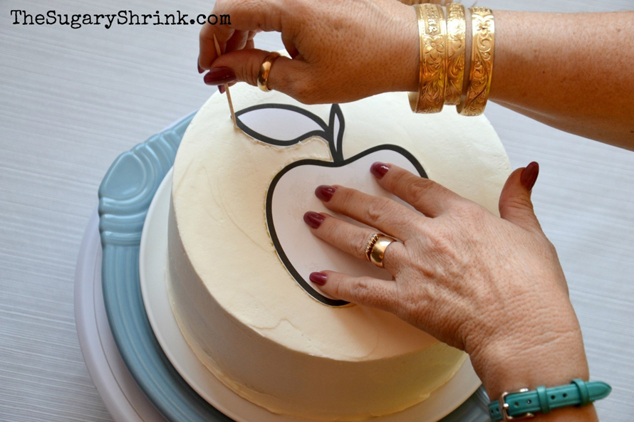 decorating a cake