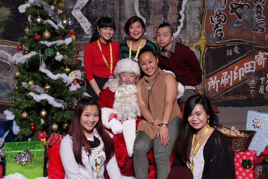 Asian-American Santa at the Wing