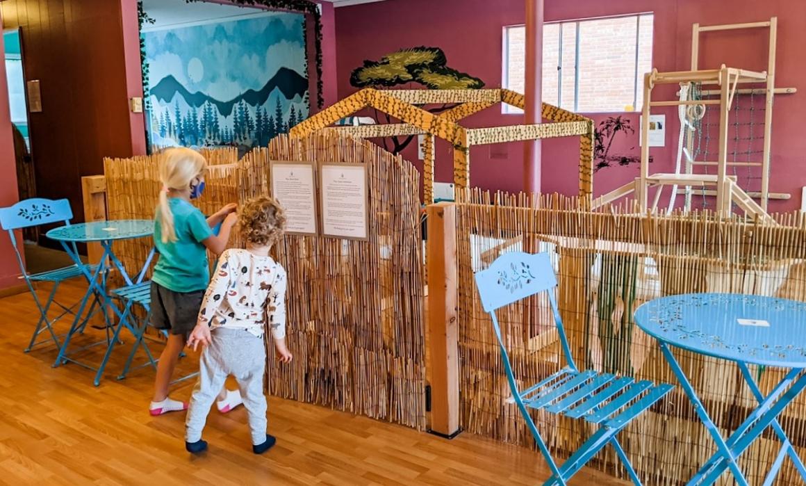 kids entering the gated play area at new Seattle area play space Child Wonder the World in Burien