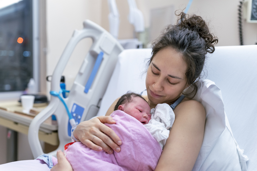 mom with her new baby