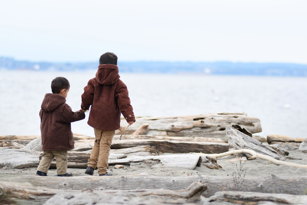 Boys playing on the beach