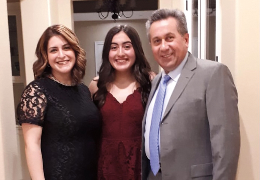 Hanan Abdeen with daughter Yasmeen Awwad and husband Rami Awwad