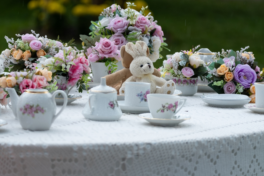 English tea party baby shower theme