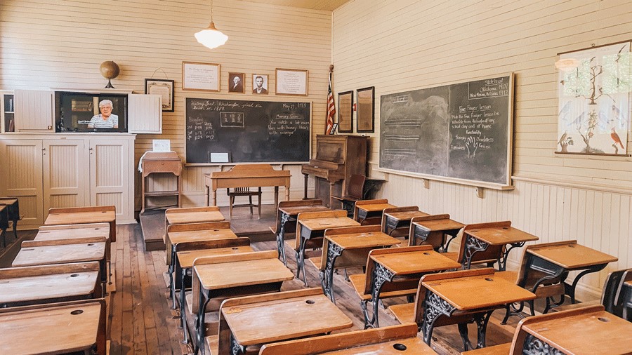 schoolhouse room at Harbor History Museum in Gig Harbor, a local museum where admission is free.