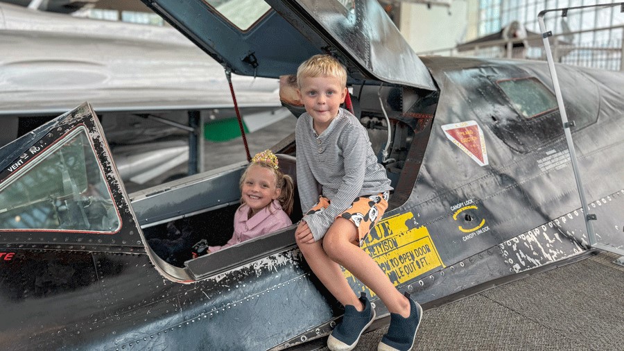 kids visiting The Museum of Flight, a Seattle museum you can visit for free or at a discounted rate