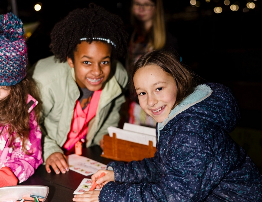 Two girls at the Tacoma Light Trail