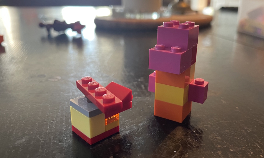 Lego helicopter and penguin 