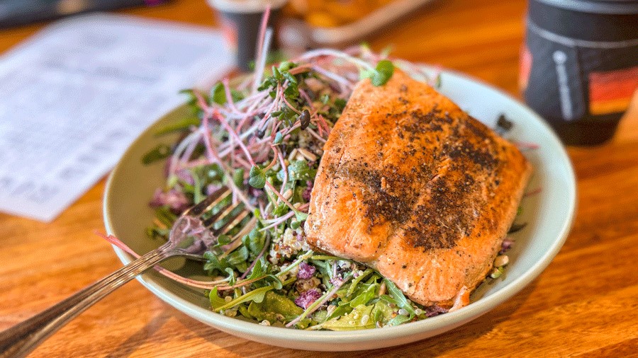 salad at South Fork restaurant, the perfect post-hike meal