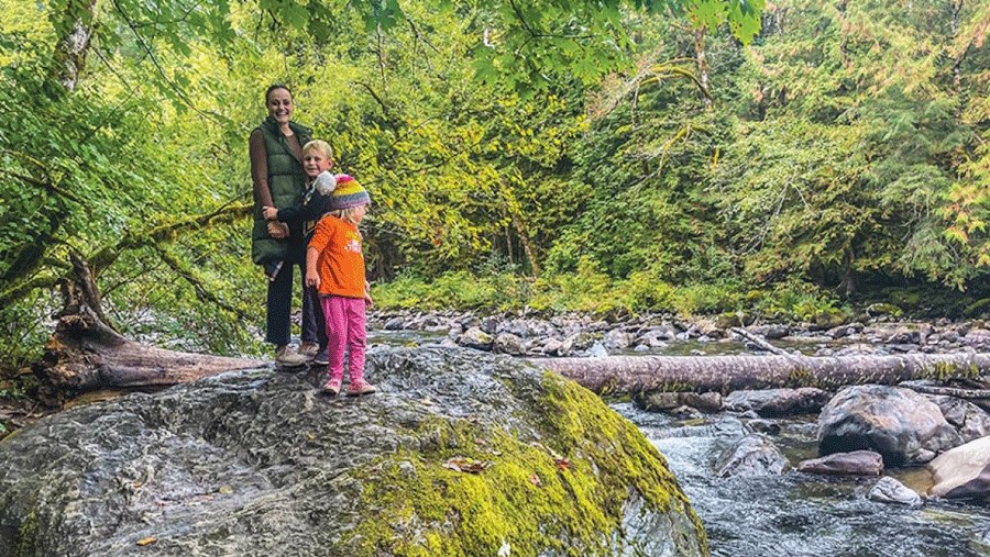 family enjoying a Twin Falls hike