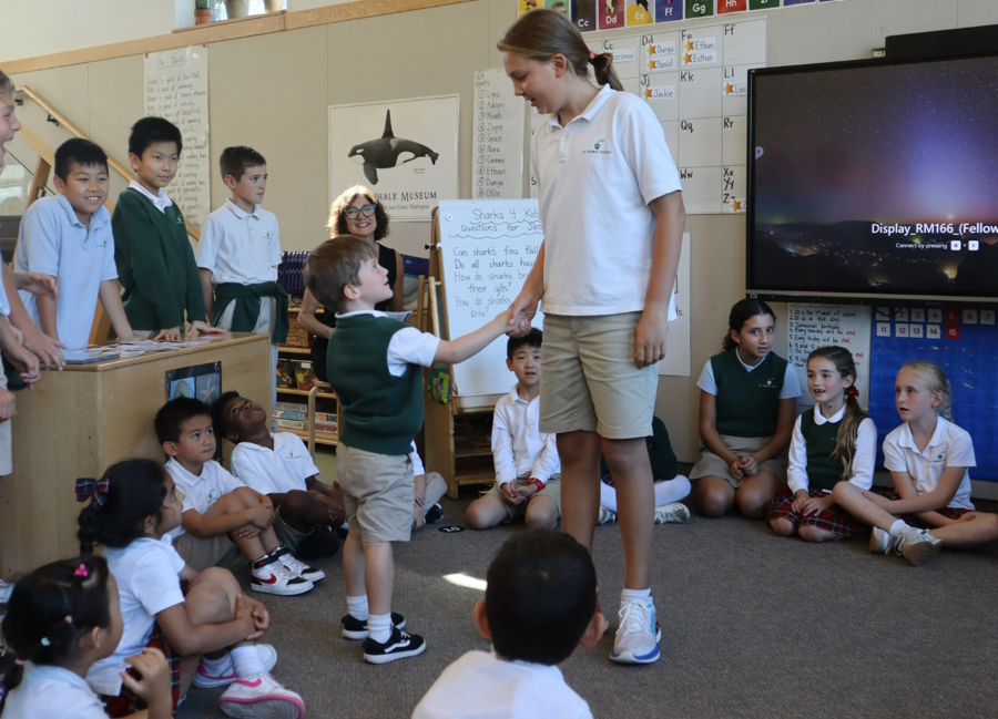 students in a classroom at St. Thomas School