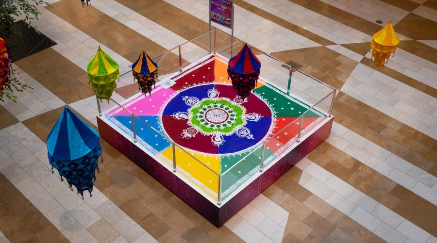 Rangoi sand display at the Bellevue Collection at Diwali Festivals for families in Seattle