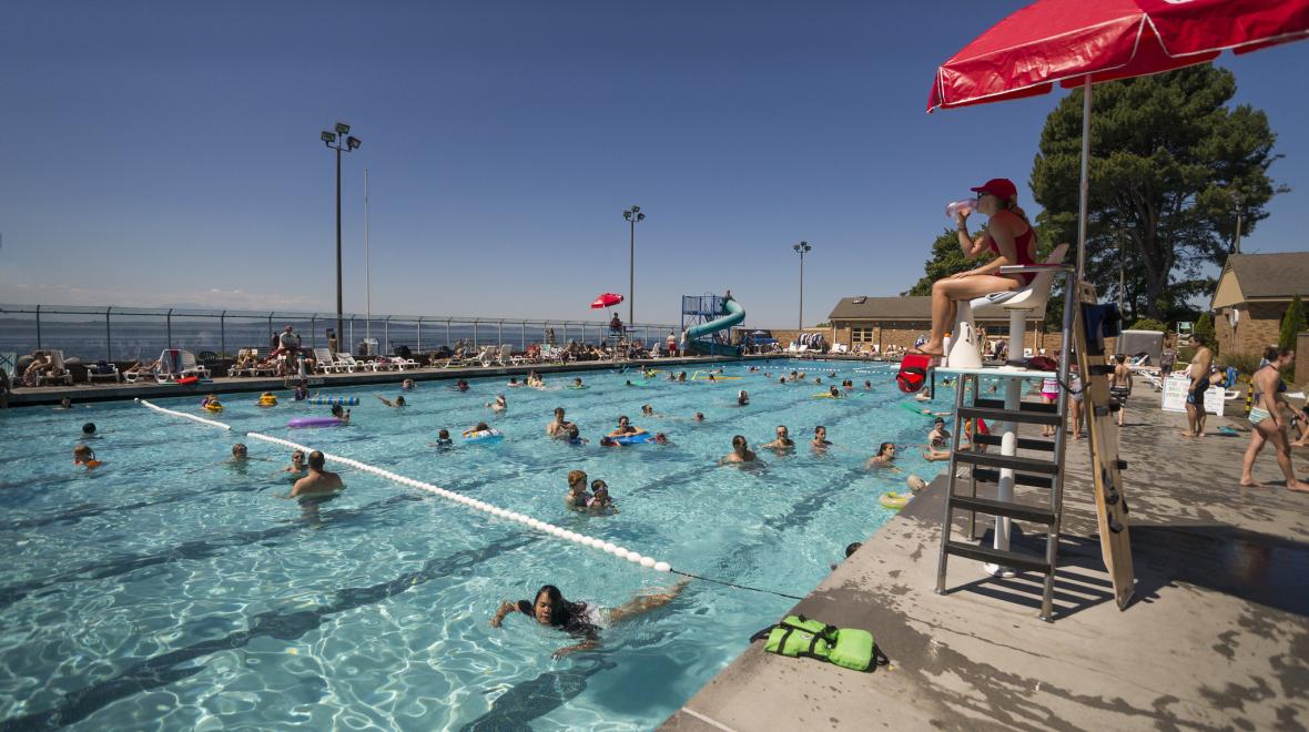 Seattle outdoor swimming pool Colman Pool in West Seattle Lincoln Park